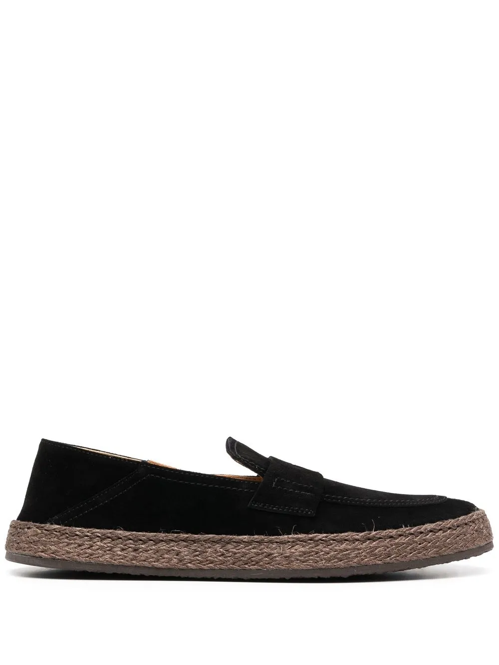 Henderson Baracco Braided-raffia Suede Espadrilles In Schwarz