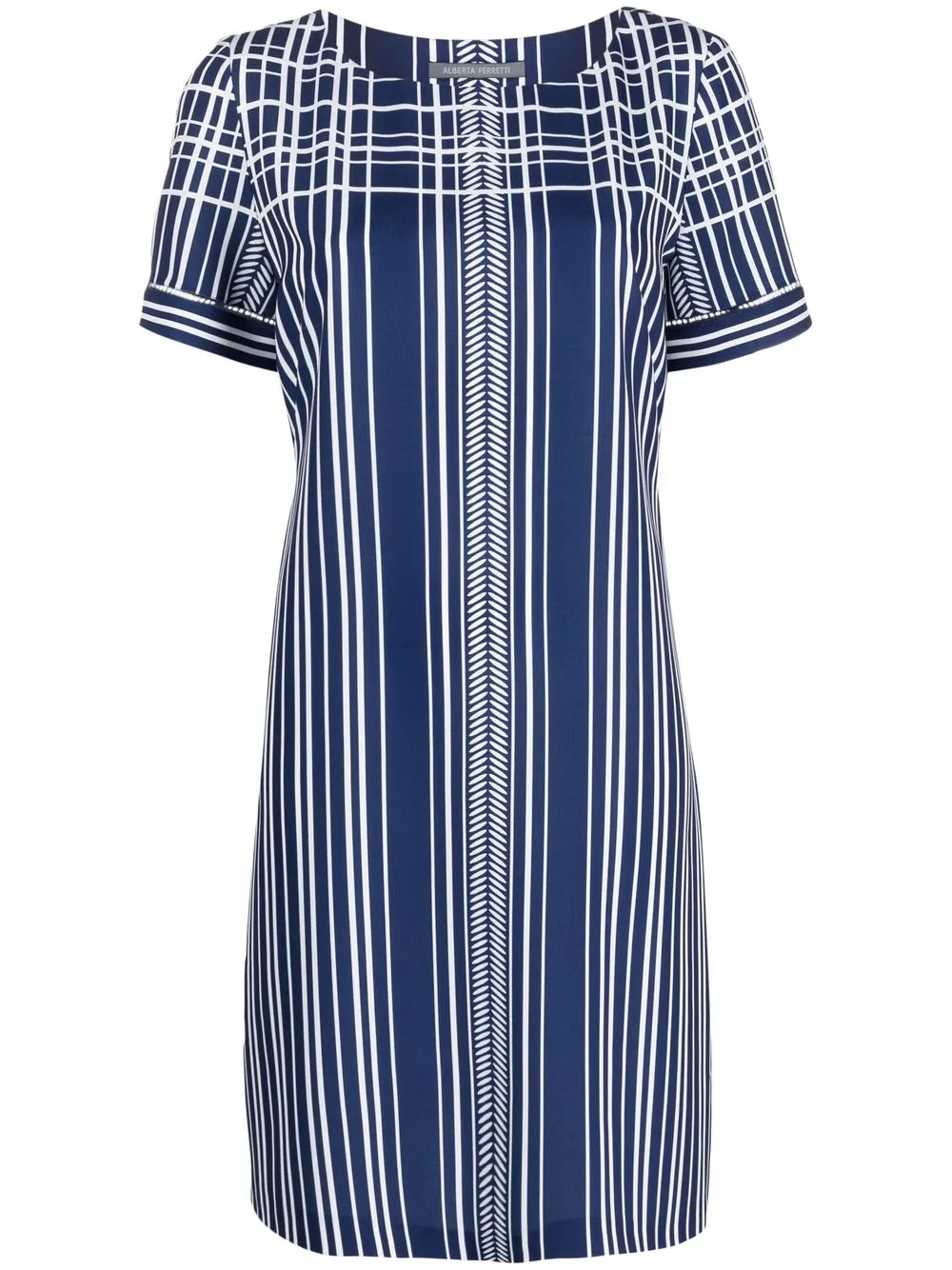 

Alberta Ferretti vestido estilo playera manga corta con motivo de rayas - Azul