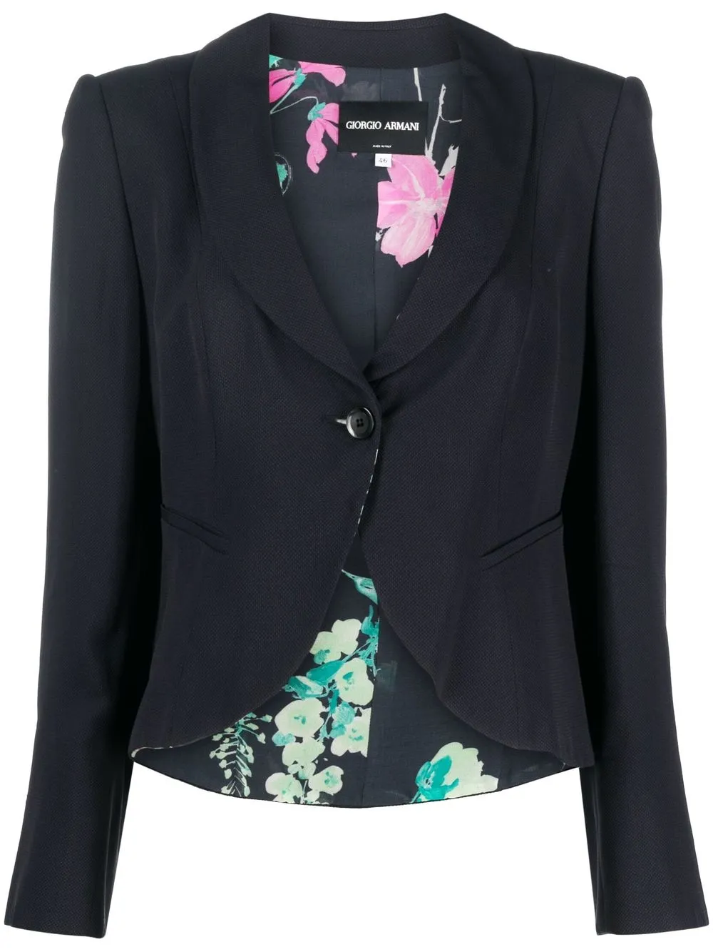 

Giorgio Armani Pre-Owned 2000s high-low blazer - Blue