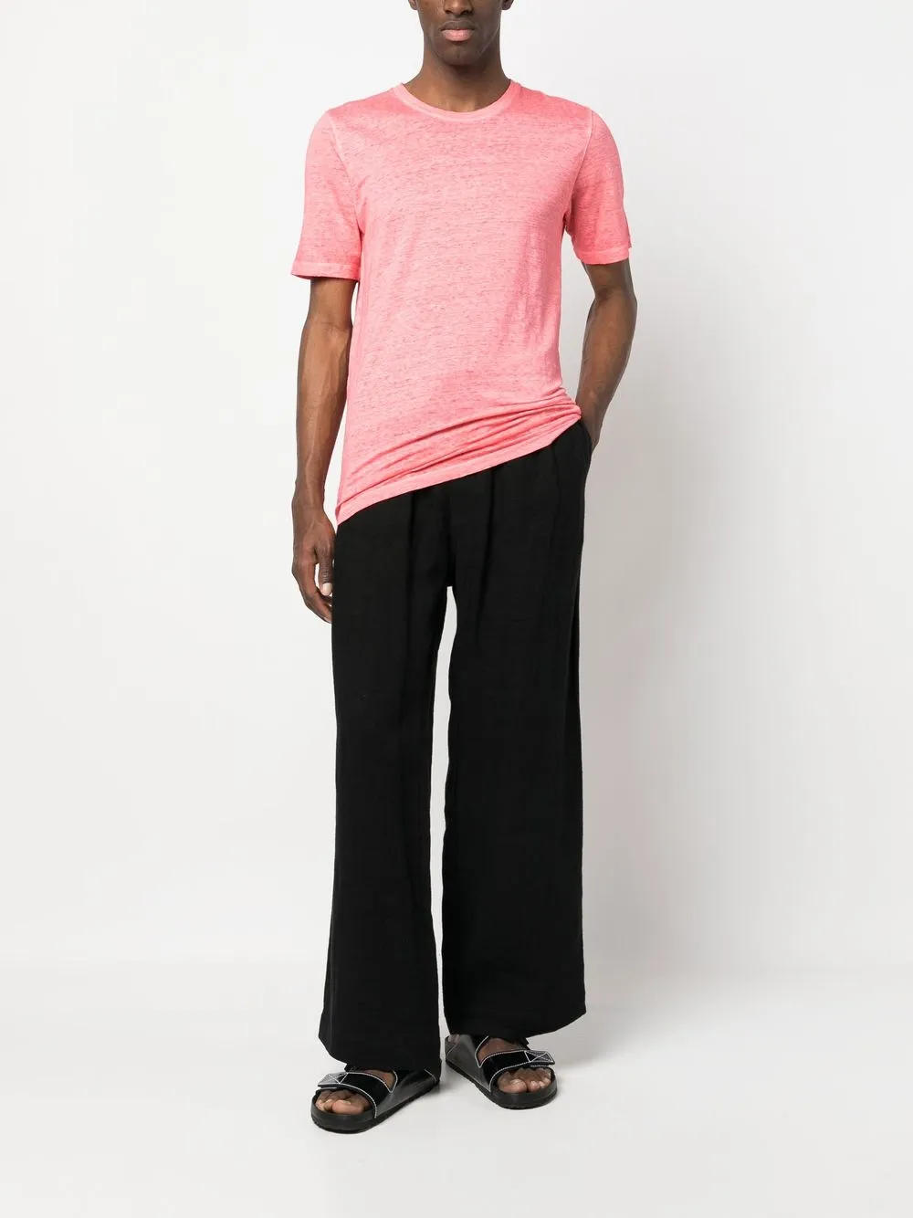 120% Lino T-shirt met korte mouwen - Roze