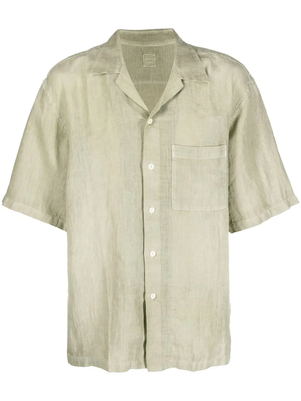 

120% Lino short-sleeve linen shirt - Green