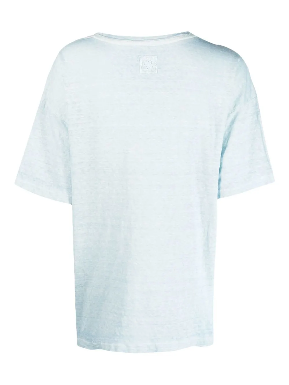 120% Lino T-shirt met ronde hals - Blauw