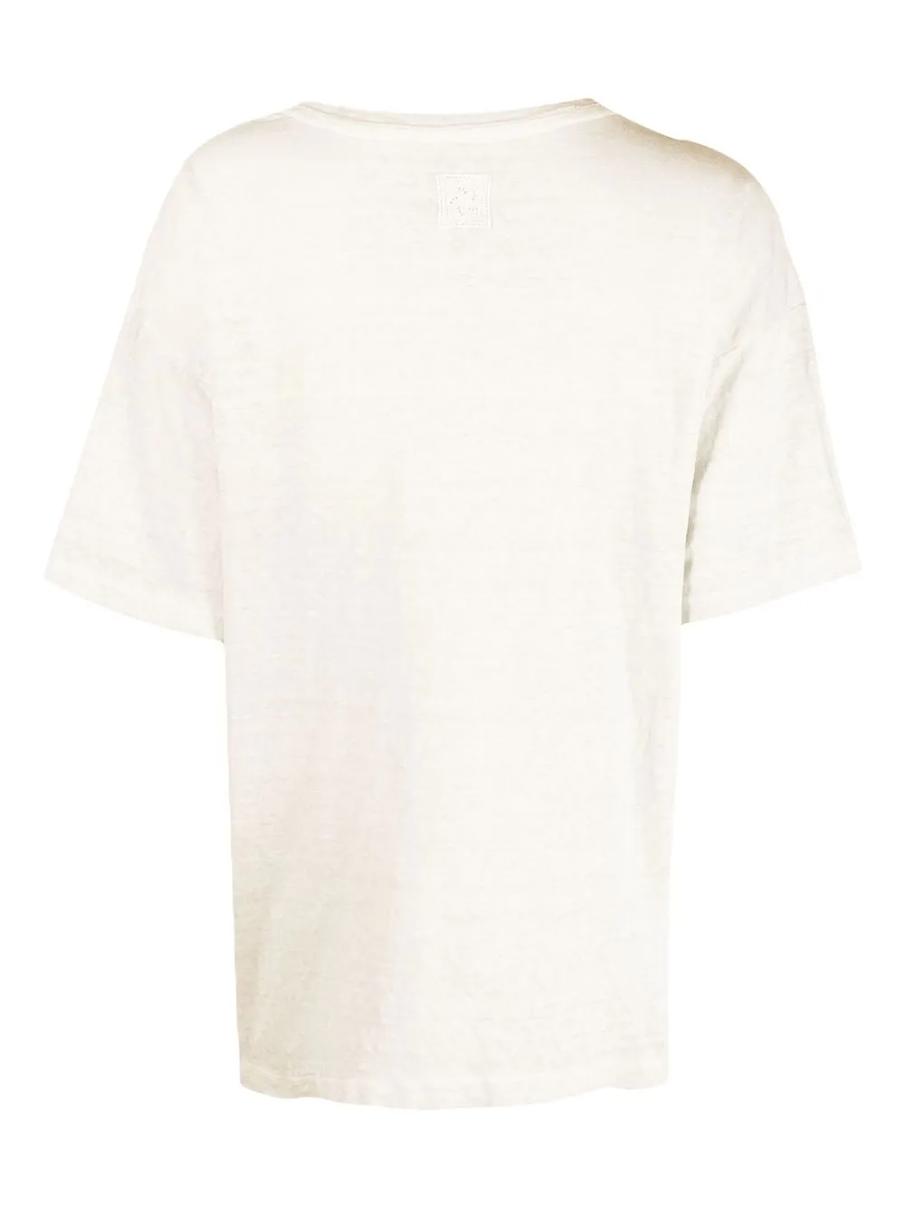 120% Lino T-shirt met ronde hals - Beige