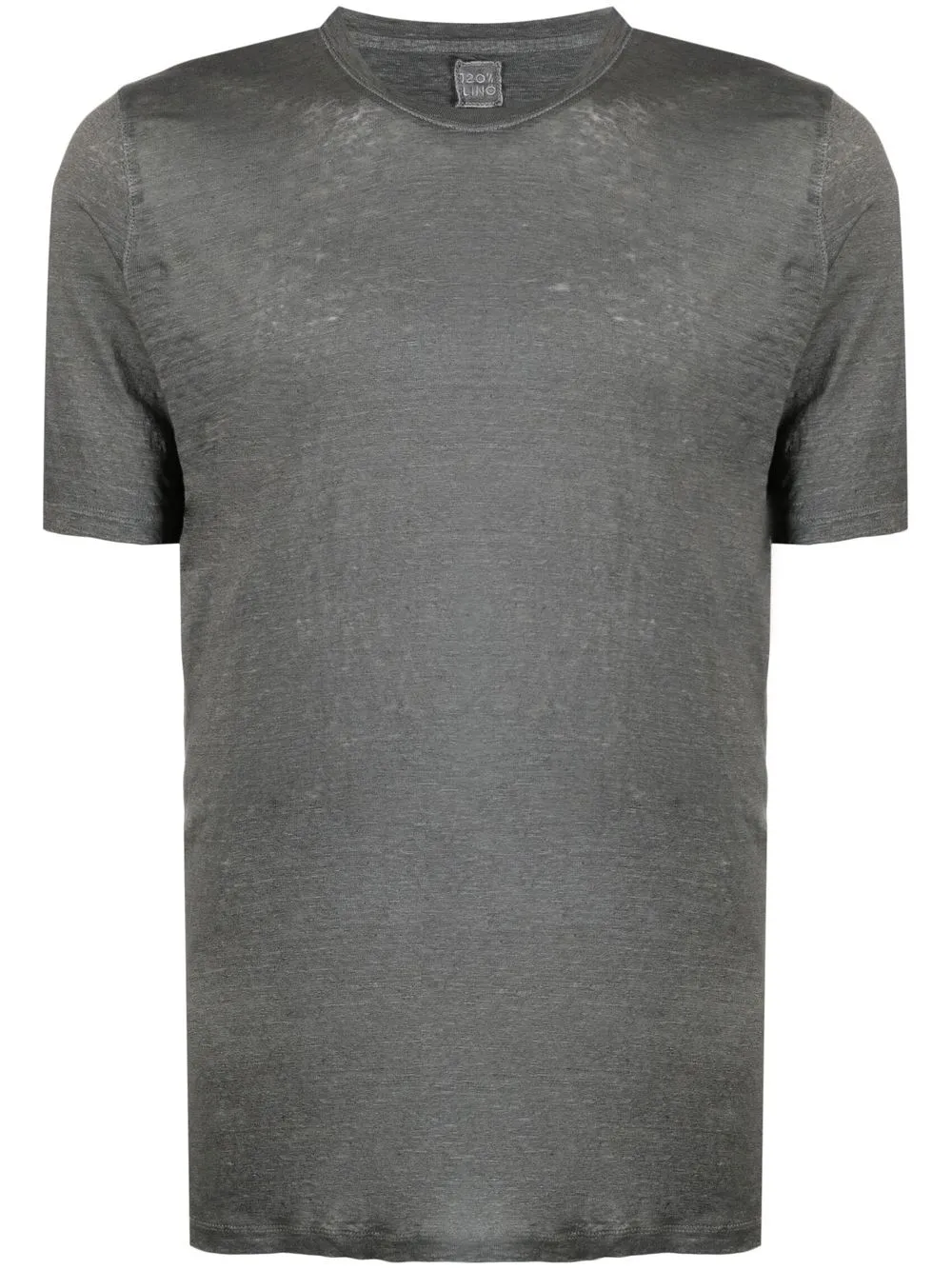 

120% Lino mélange short-sleeve T-shirt - Grey