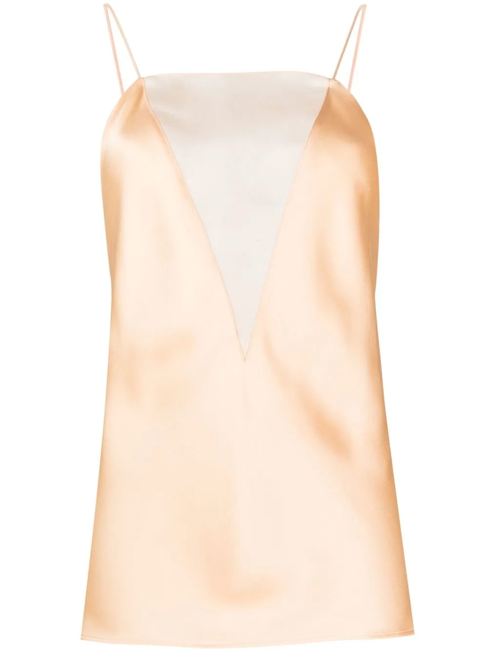 

Stella McCartney semi-sheer panel silk top - Neutrals