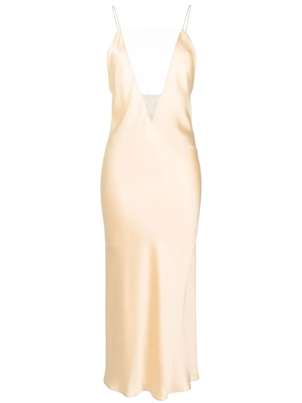 

Stella McCartney tulle-trim slip dress - Neutrals