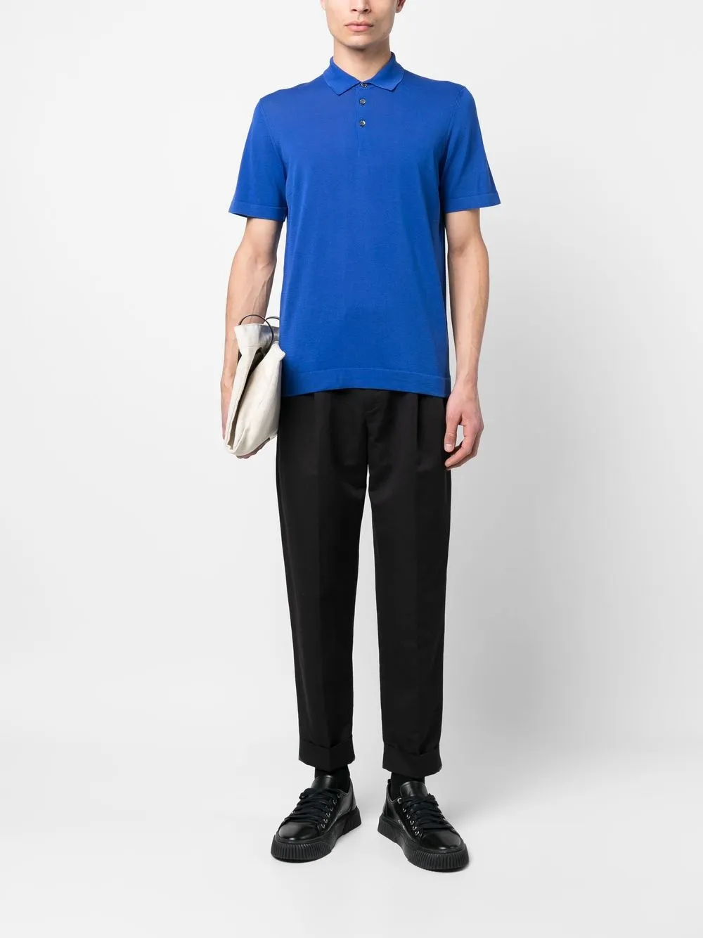 PT Torino Broek met geplooid detail - Zwart
