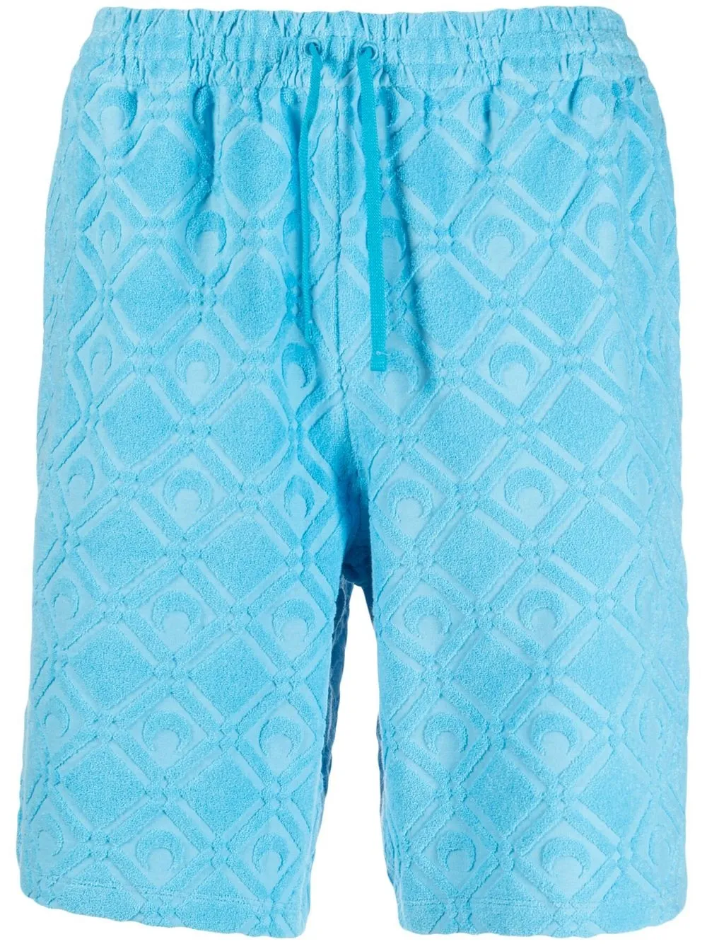 

Marine Serre moon-jacquard drawstring shorts - Blue