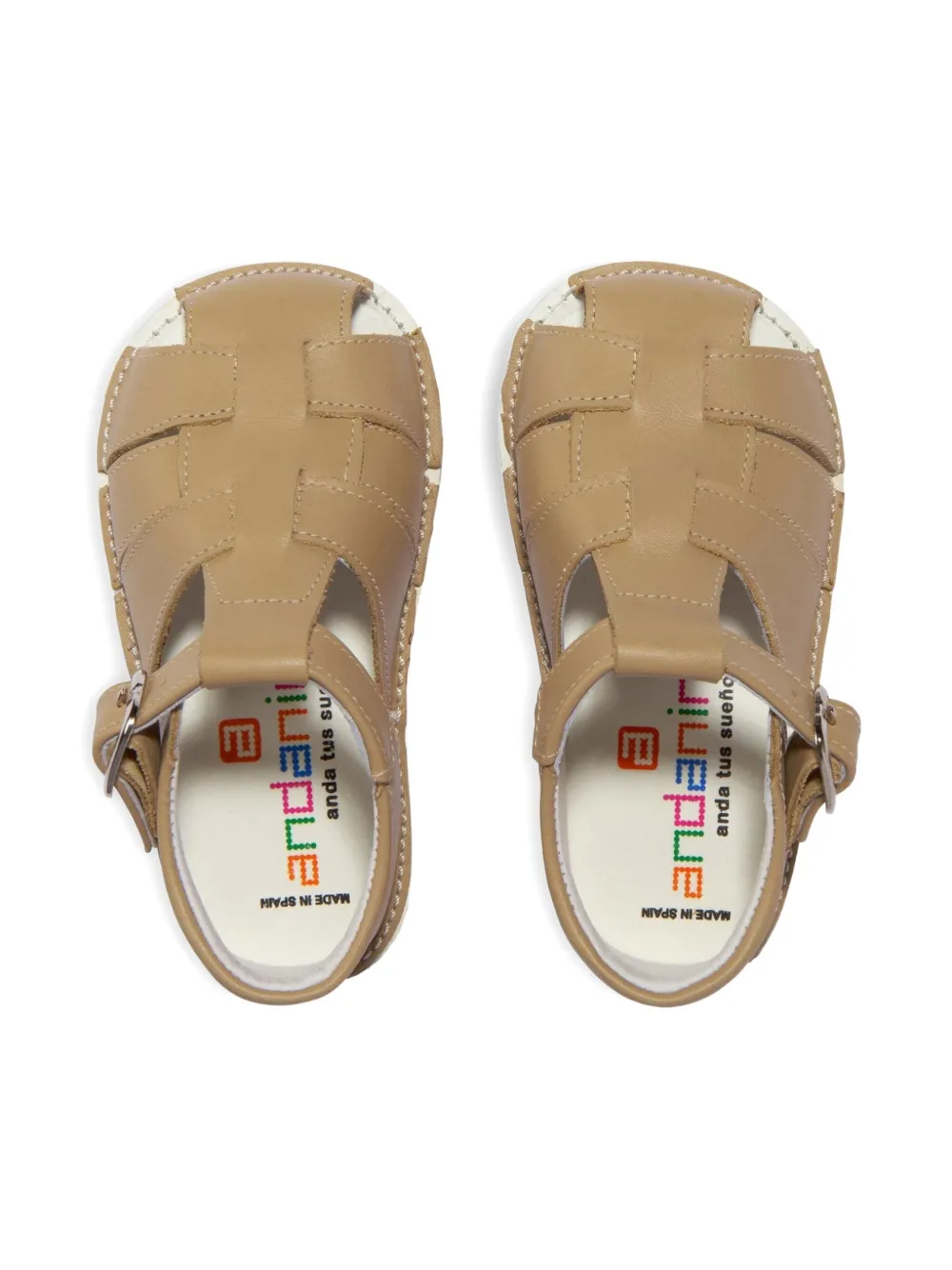 Andanines Baby Buckle Strap Sandals In Brown
