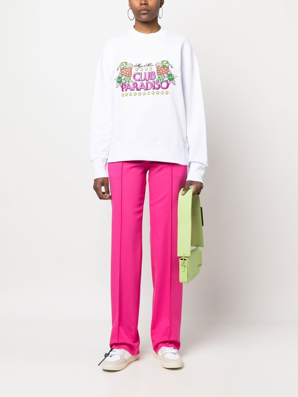 MSGM Sweater met geborduurd logo - Wit