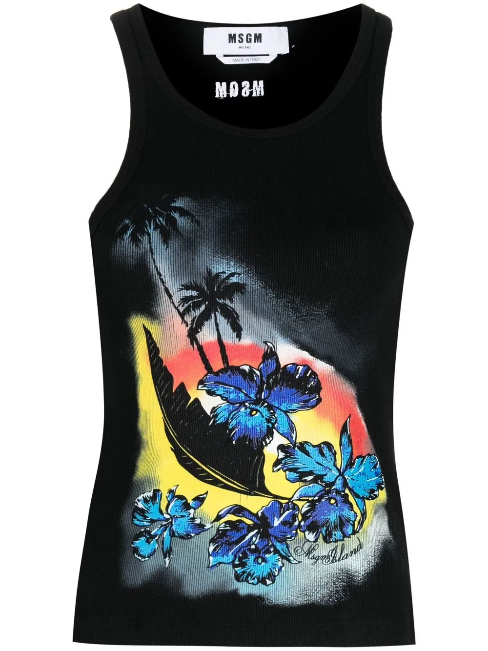 

MSGM graphic print tank top - Black