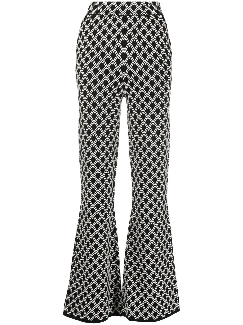 

JOSEPH flared geometric-print trousers - Black