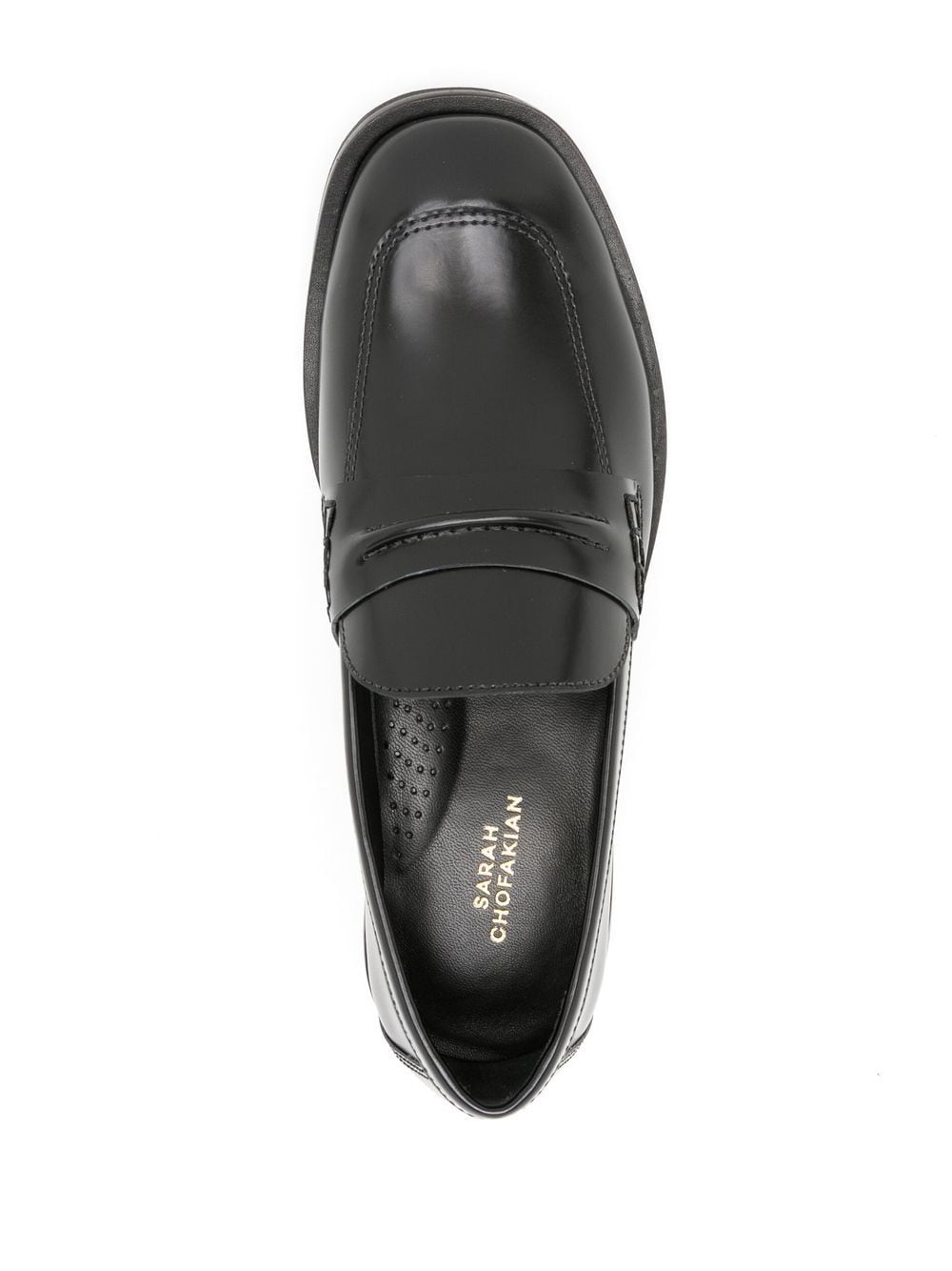 Shop Sarah Chofakian Eliza Leather Loafers In Black