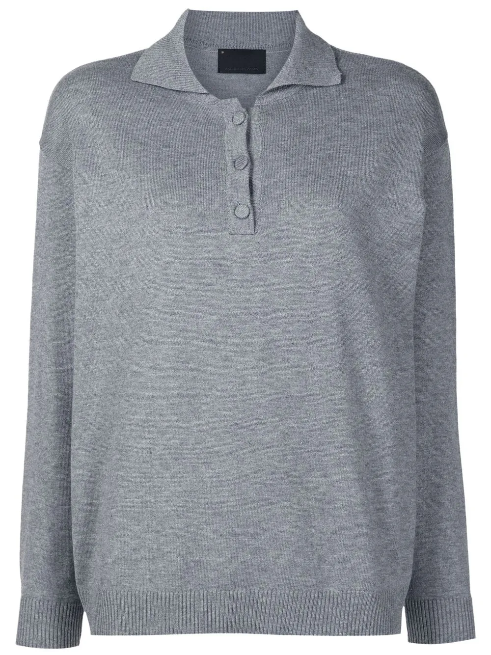Andrea Bogosian Dorothy Ribbed-trim Polo Shirt In Grey