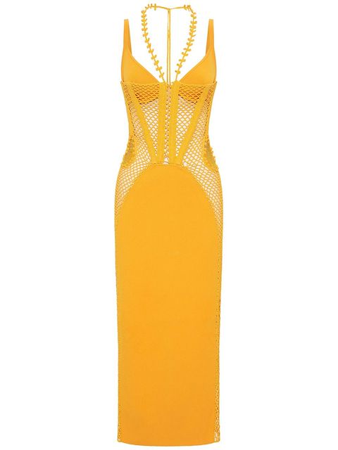 Dion Lee crochet-panelled midi dress