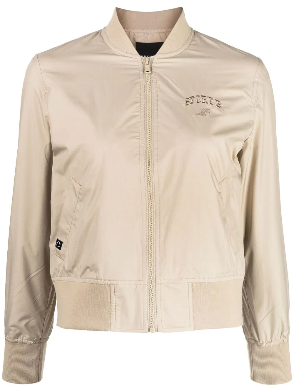 

SPORT b. by agnès b. embroidered-logo detail bomber jacket - Neutrals