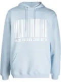 VTMNTS 'Big Barcode' cotton-blend hoodie - Blue