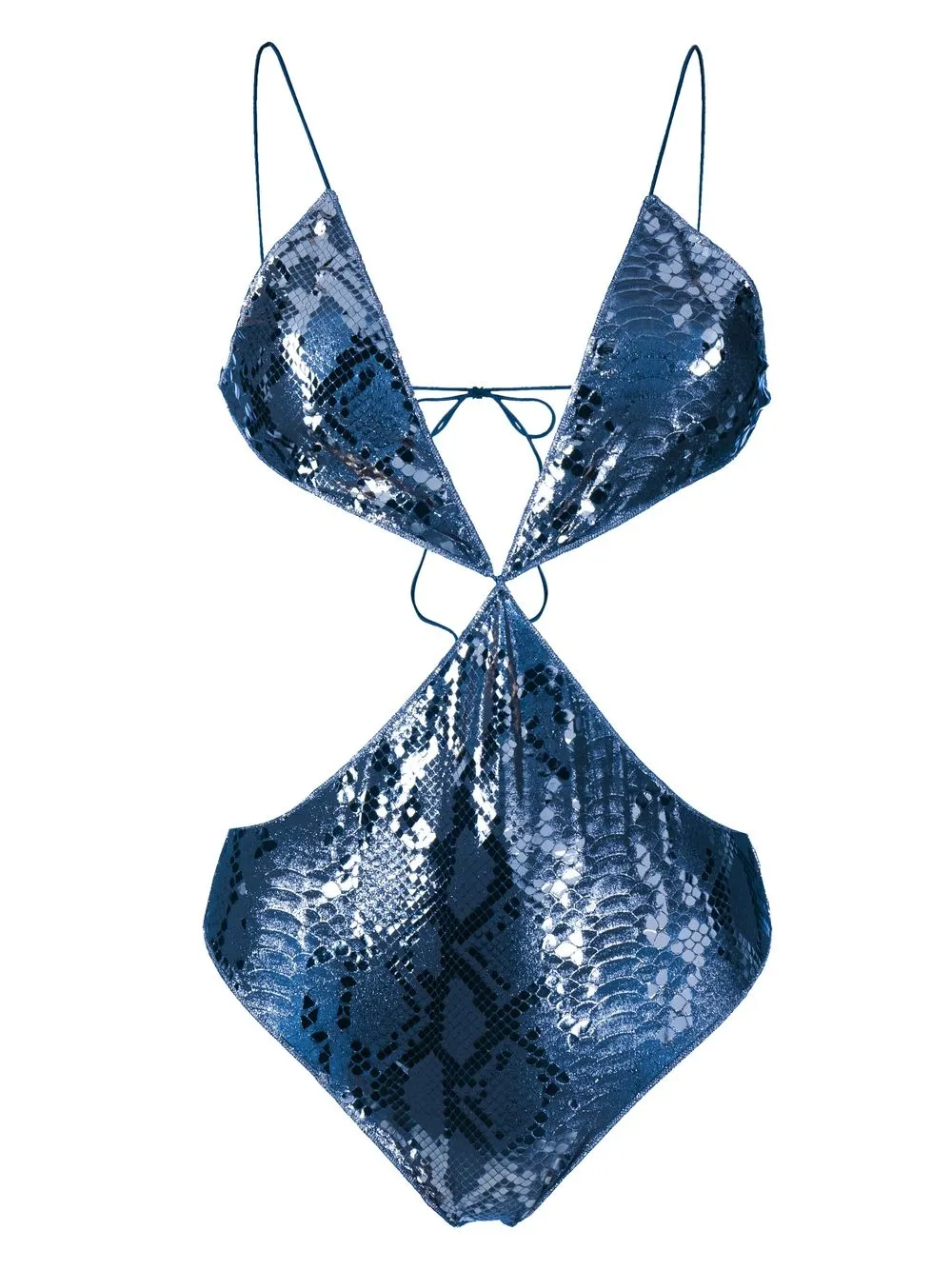 

Oséree metallic snakeskin-effect swimsuit - Blue