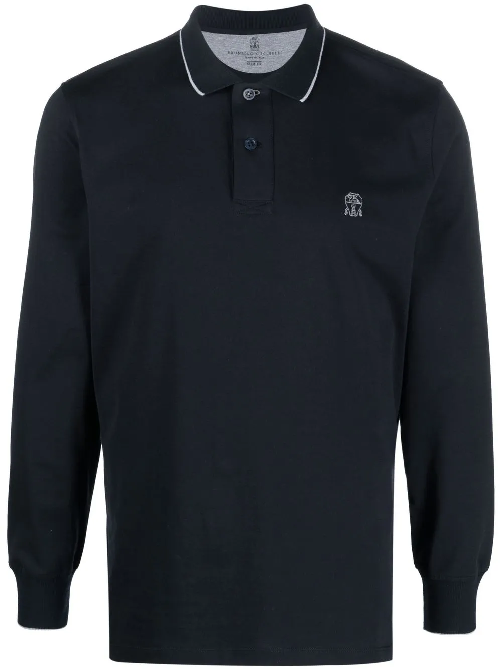 

Brunello Cucinelli embroidered-logo detail polo shirt - Blue