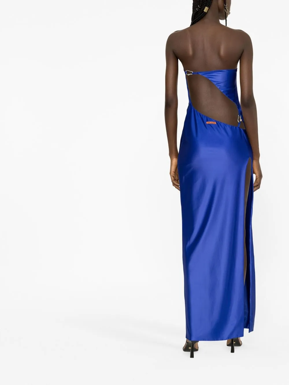 Heron Preston Carabiner Cut-out Strapless Dress In Blue