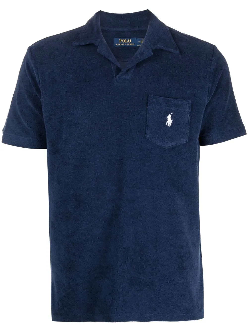 Shop Polo Ralph Lauren Logo Patch Pocket Polo Shirt In Blau