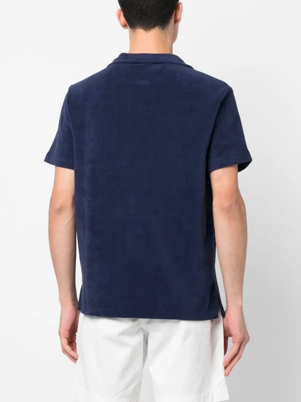 Navy blue polo shirt with outlet pocket