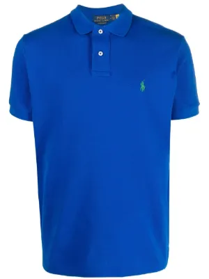 Polo Ralph Lauren Embroidered Logo Polo Shirt | Blue | FARFETCH ZA