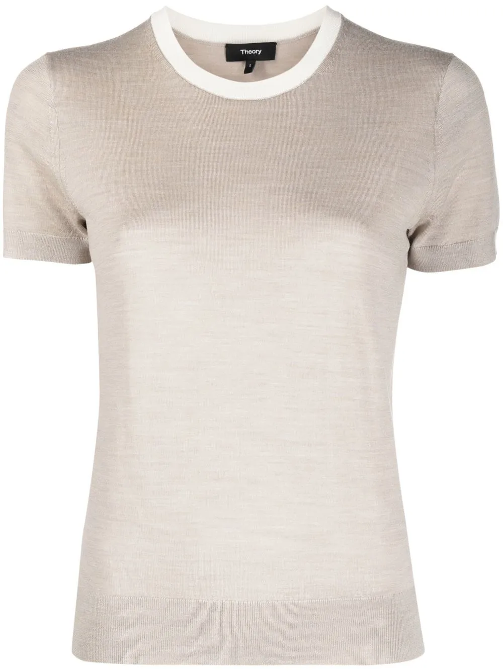 

Theory knitted wool-blend T-shirt - Neutrals