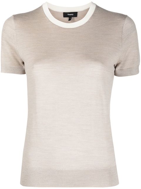 Theory knitted wool-blend T-shirt