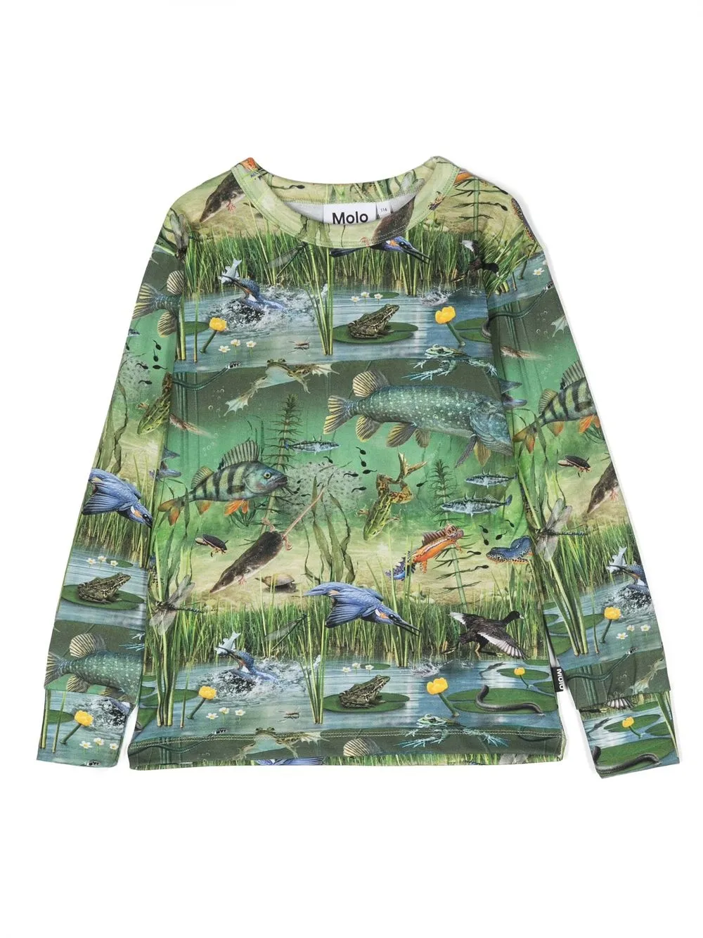 

Molo graphic-print long sleeve sweatshirt - Green