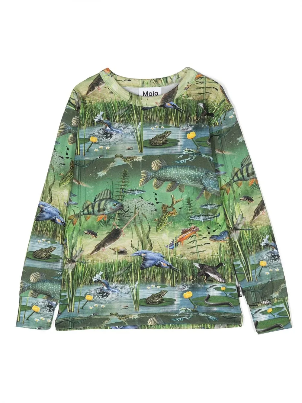 

Molo sudadera con estampado gráfico - Verde