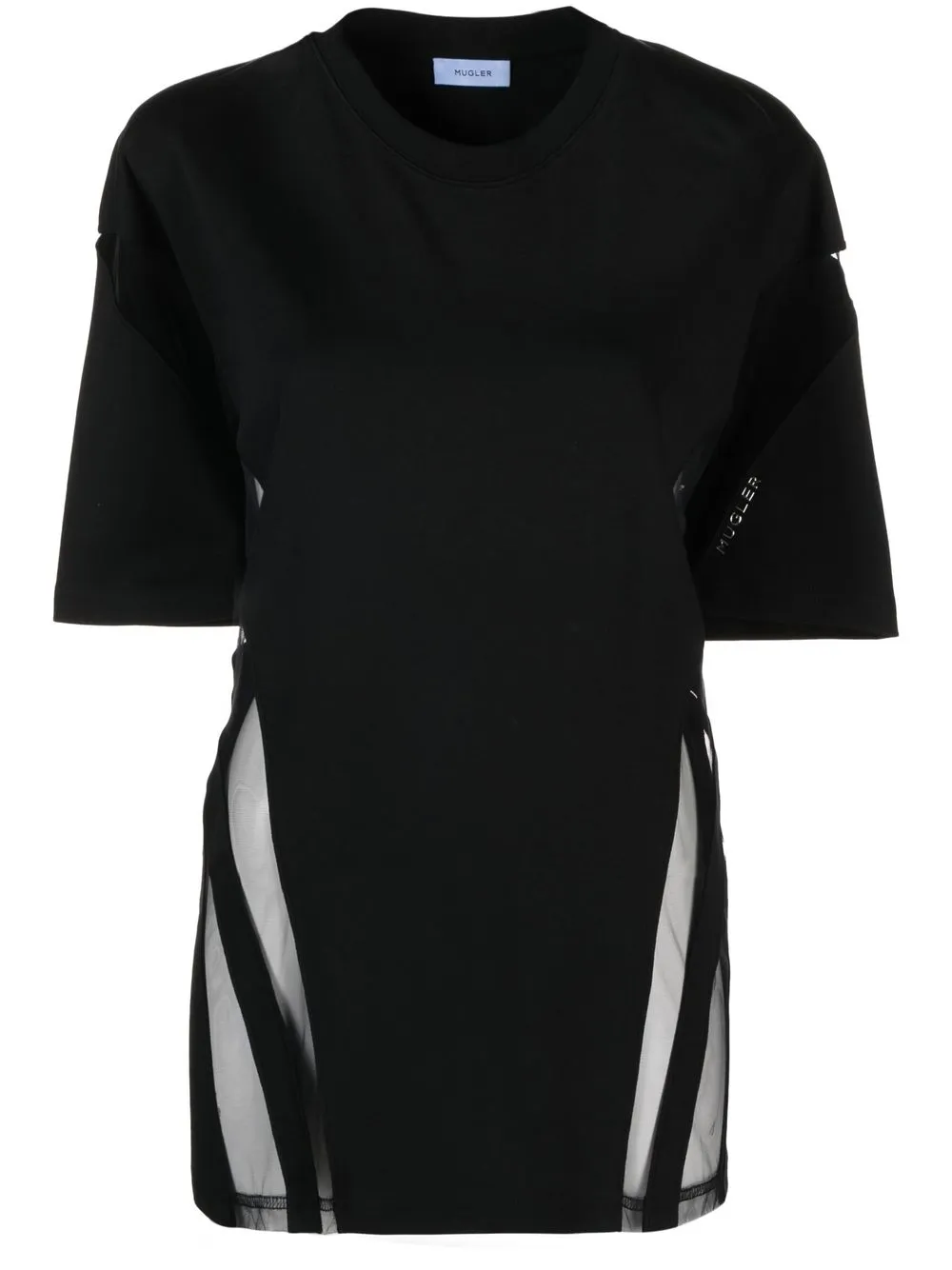 

Mugler mesh-insert cotton T-shirt - Black