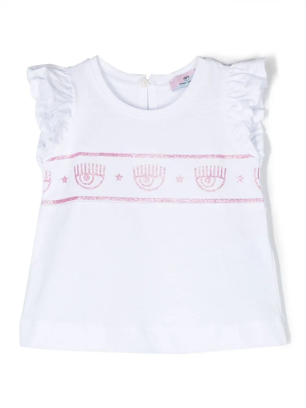 

Chiara Ferragni Kids logo-print ruffle-detail top - White