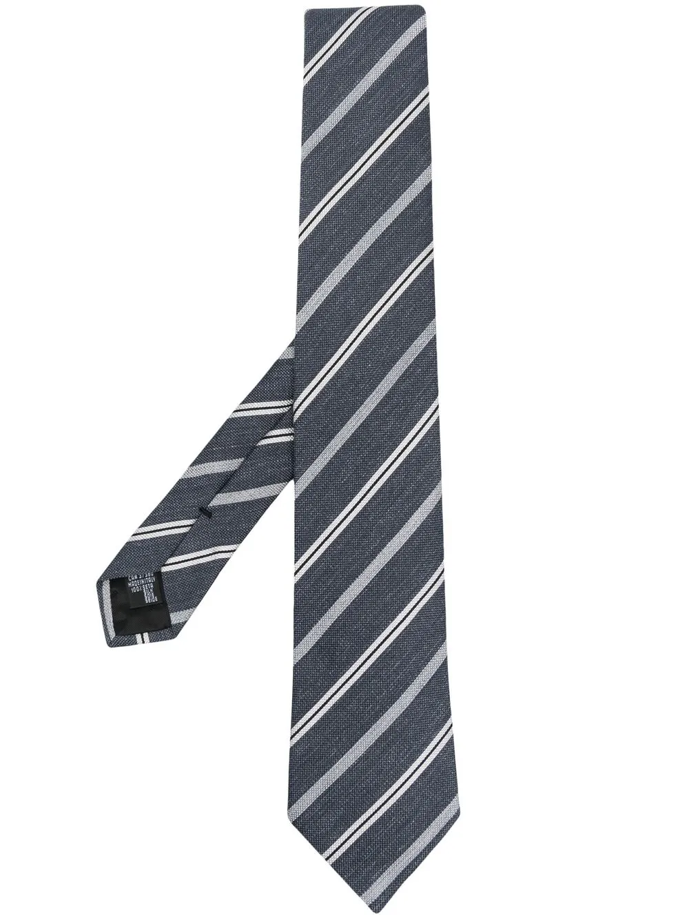 

Emporio Armani diagonal-stripe silk tie - Grey