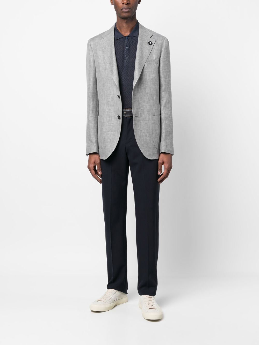 Lardini Blazer met enkele rij knopen - Grijs