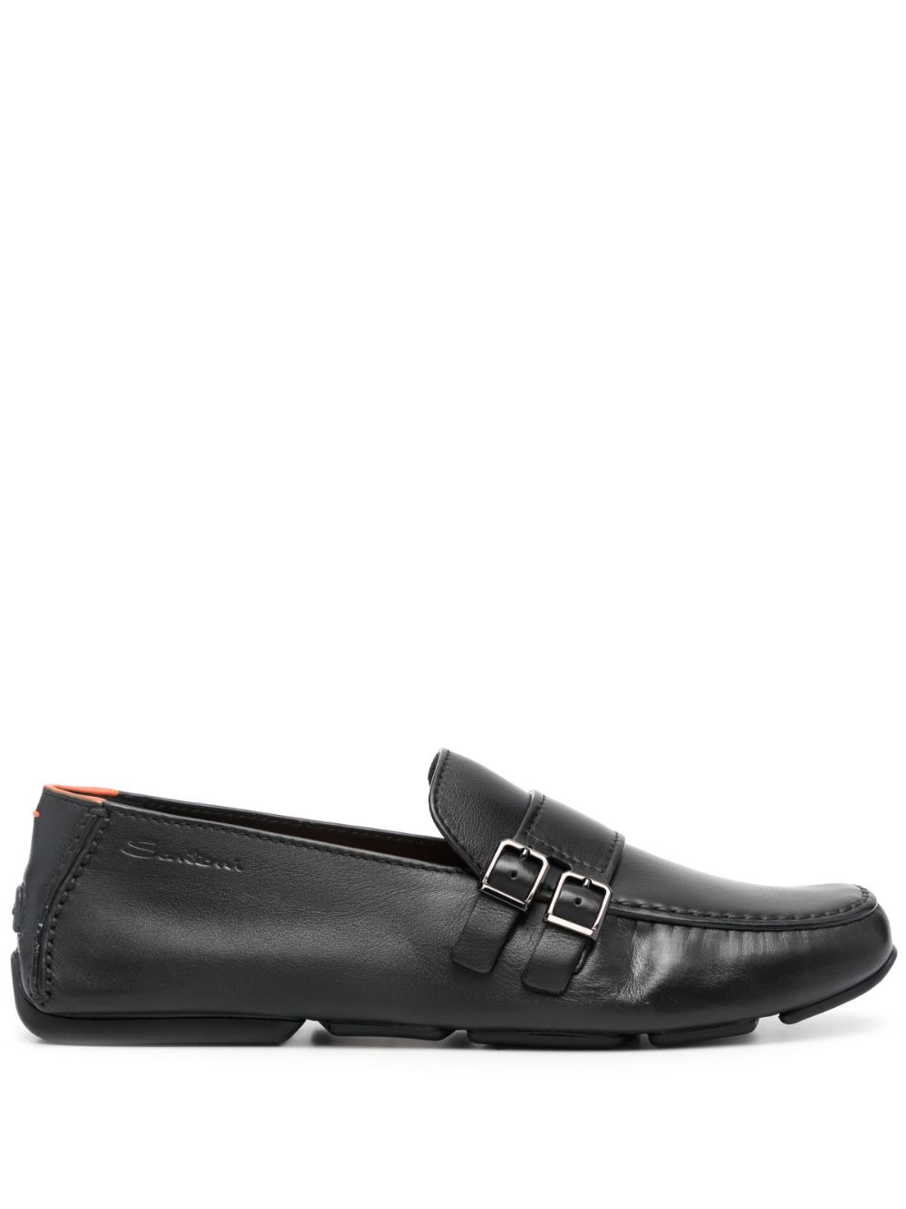 Santoni double-buckle monk shoes - Black