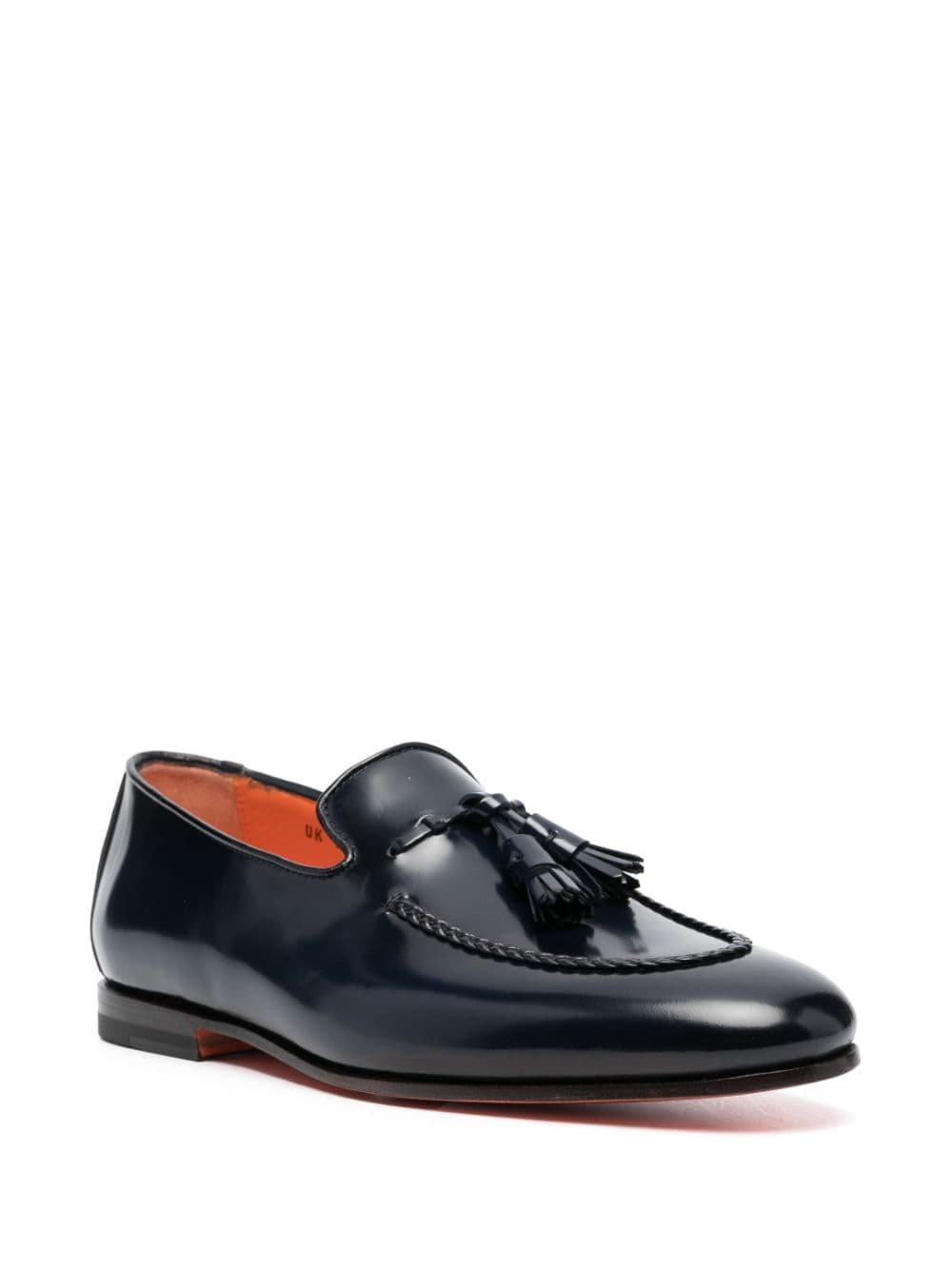 Santoni tassel-embellished leather loafers - Blauw