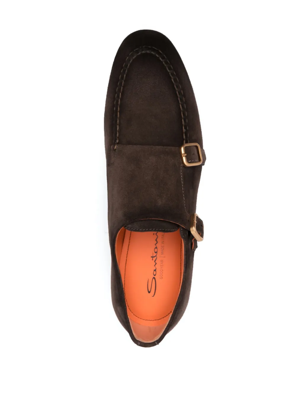Santoni Man Loafers Dark Brown Size 7 Leather In Brown
