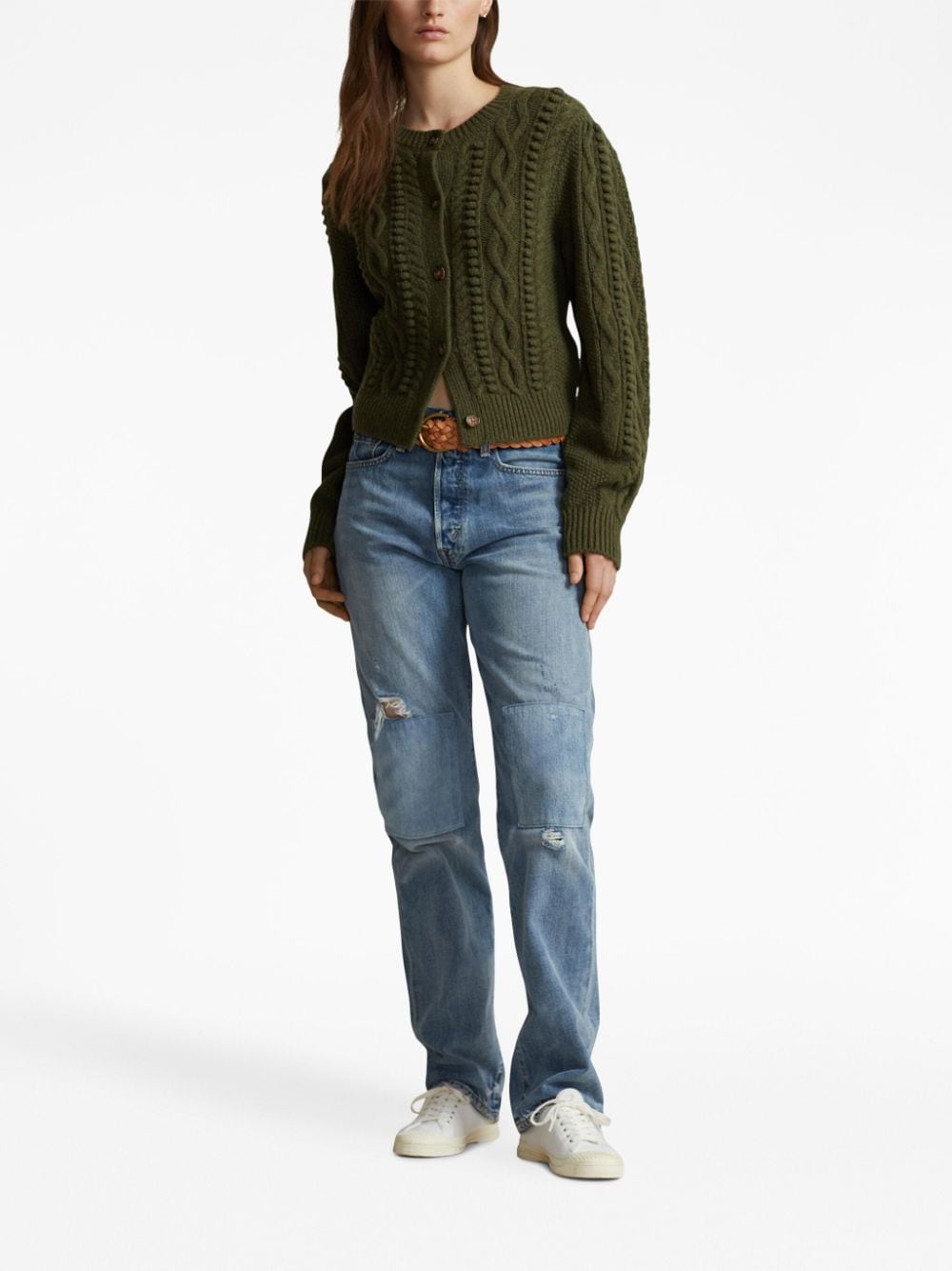 Image 2 of Polo Ralph Lauren cable-knit button-up cardigan