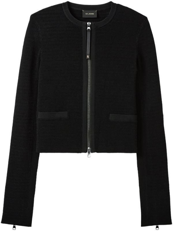 St. John round-neck Cropped Jacket - Farfetch