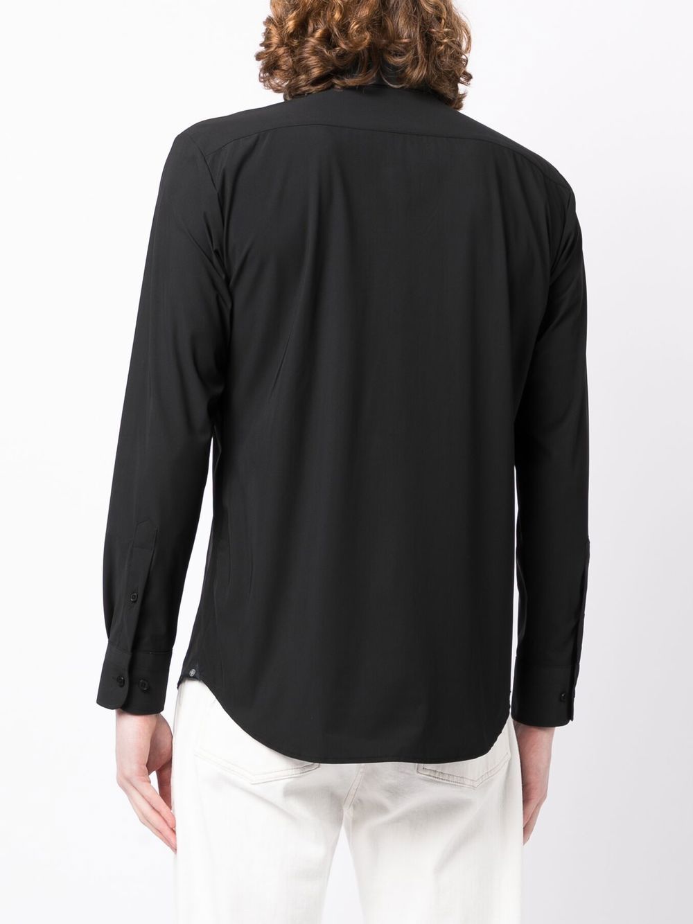 Shop Man On The Boon. Button-front Long-sleeved Shirt In Black