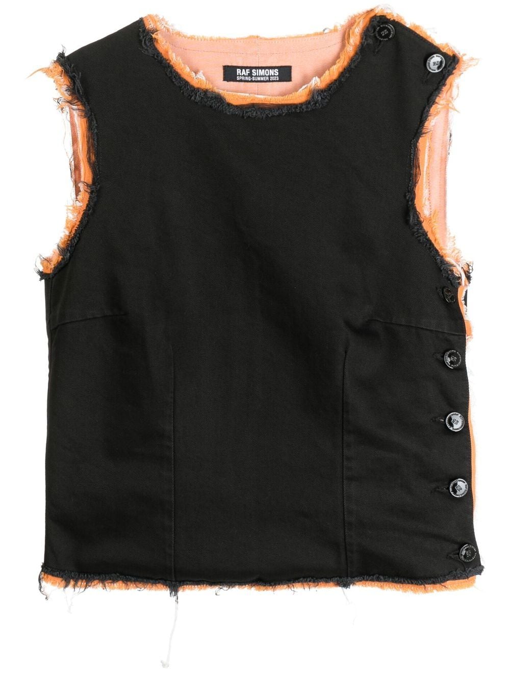 

Raf Simons frayed denim tank top - Black