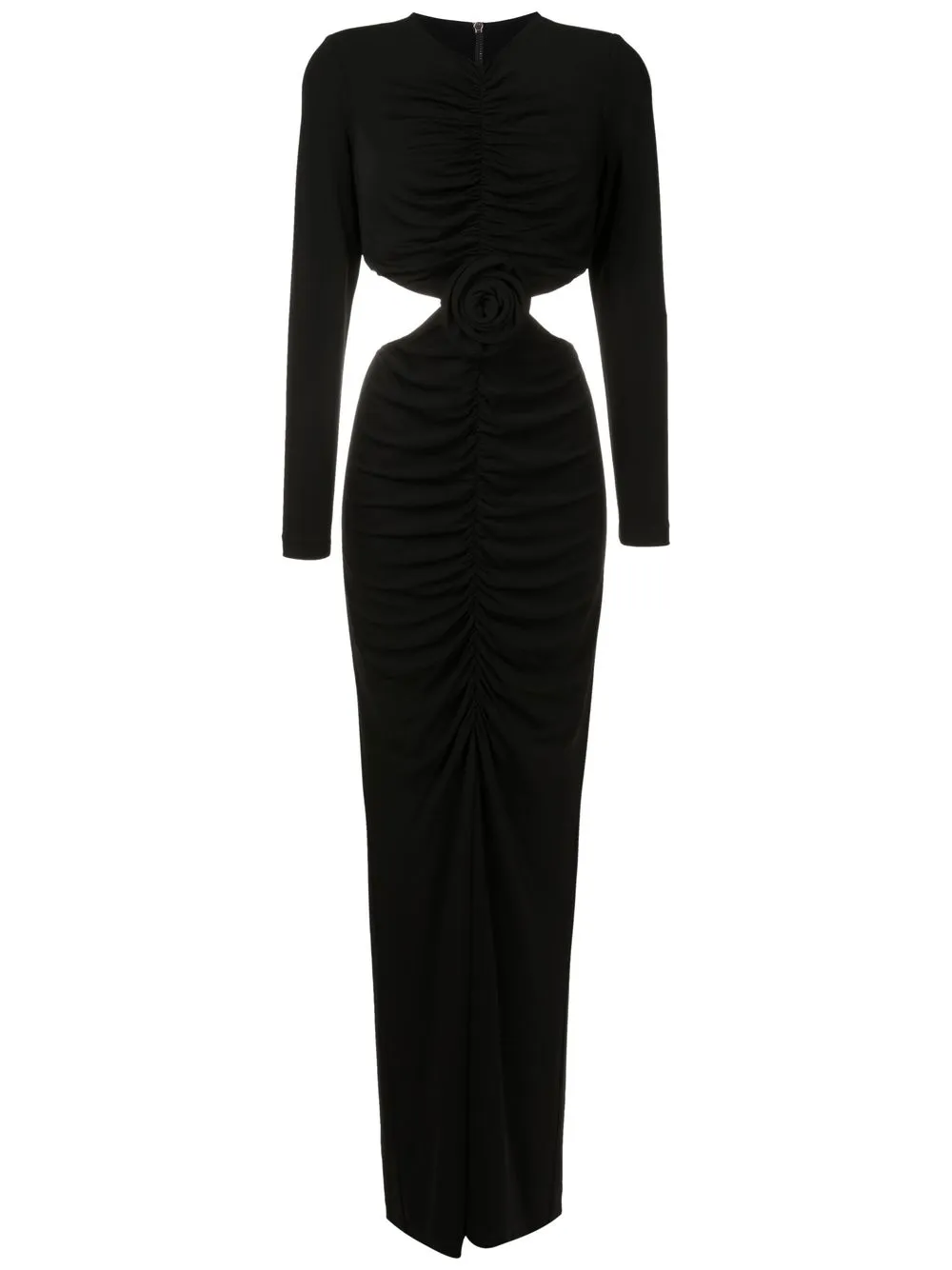 Andrea Bogosian Delevigne Floral-appliqué Gown In Black