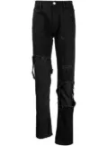 Raf Simons distressed slim-leg jeans - Black