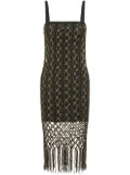 Dion Lee crochet-net layered midi dress - Green
