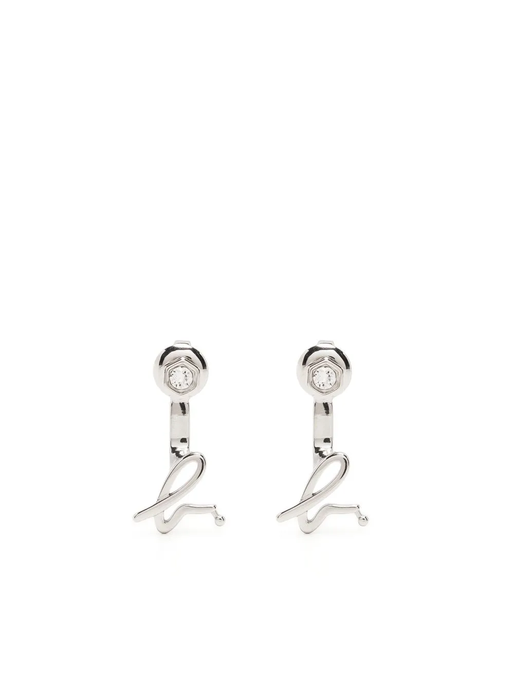 

agnès b. logo-charm detail earrings - Silver