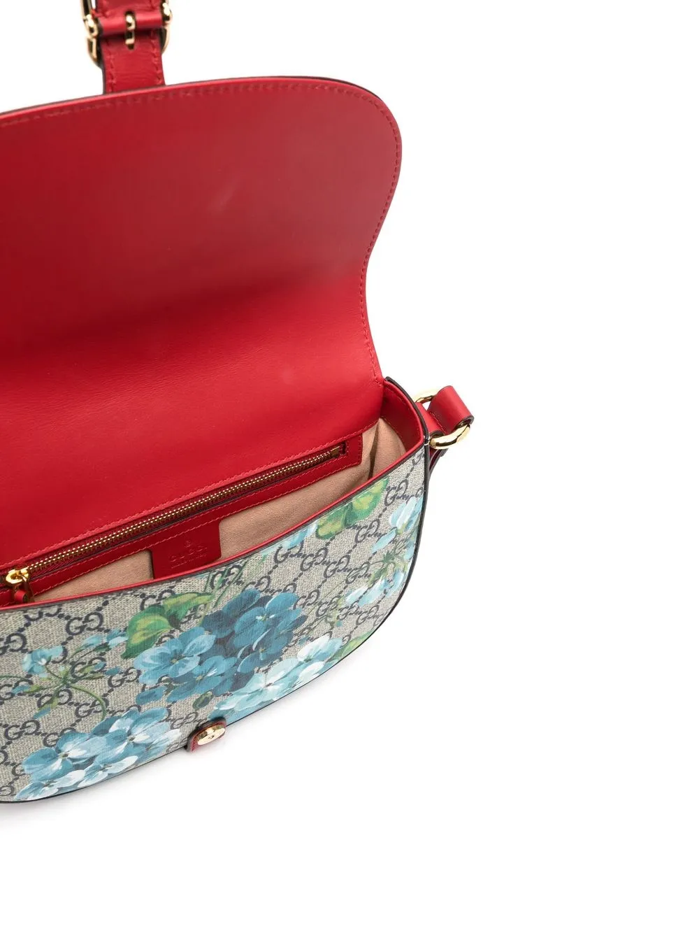 Preowned Gucci Gg Supreme Blooms Flap Crossbody Bag In Neutrals ModeSens