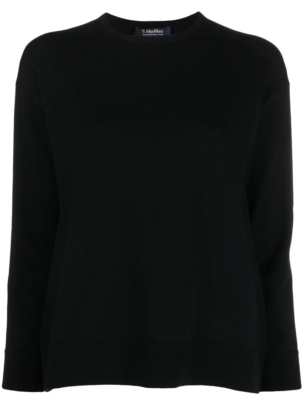 S Max Mara Long-sleeve Knitted Jumper In Black
