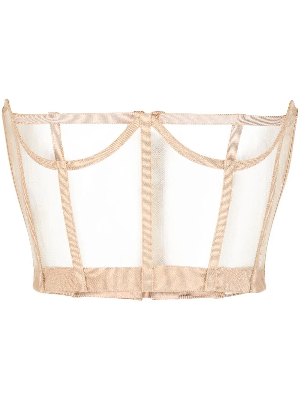 

Del Core panelled mesh corset - Neutrals