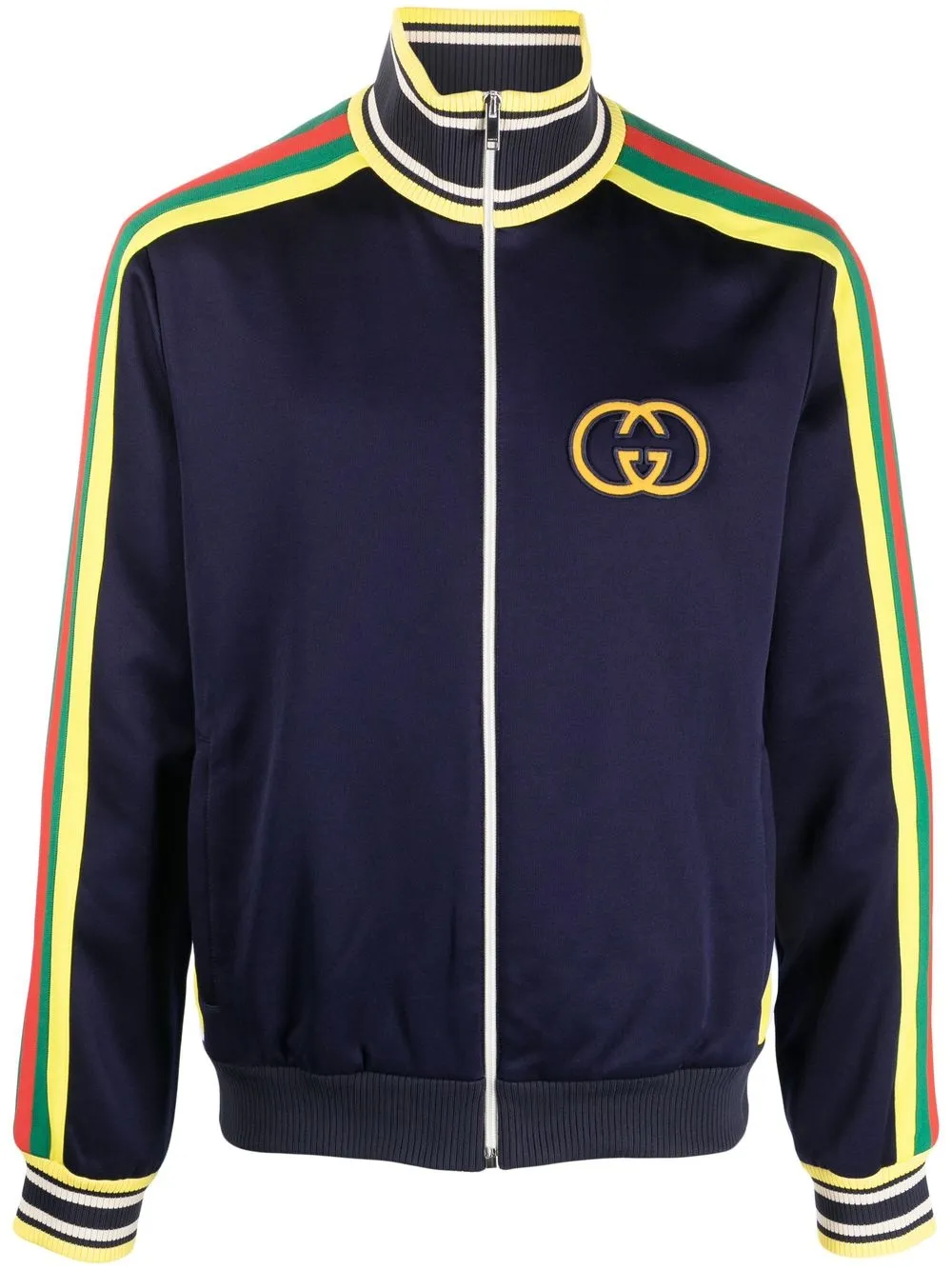 Gucci Interlocking G Zipped Track Jacket In Blue ModeSens